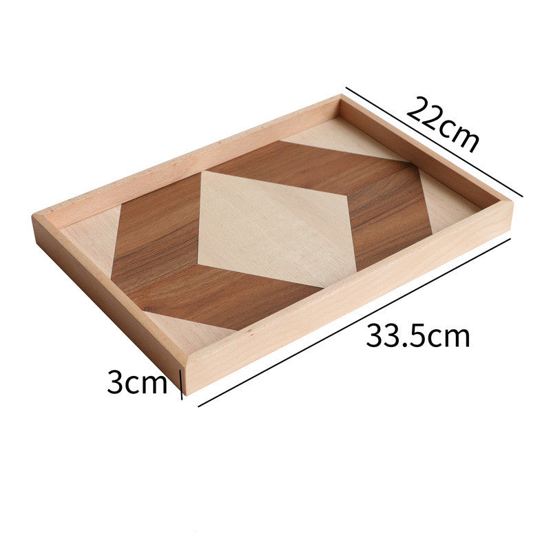 Nordic Rectangle and Hexagon Wooden Tray