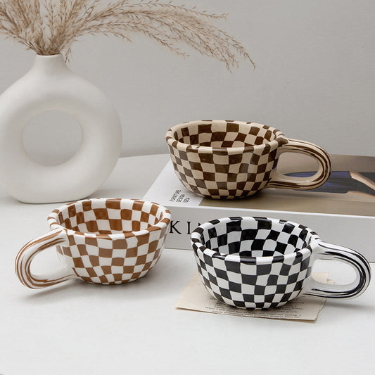 Irregular Checker board Coffee Cup