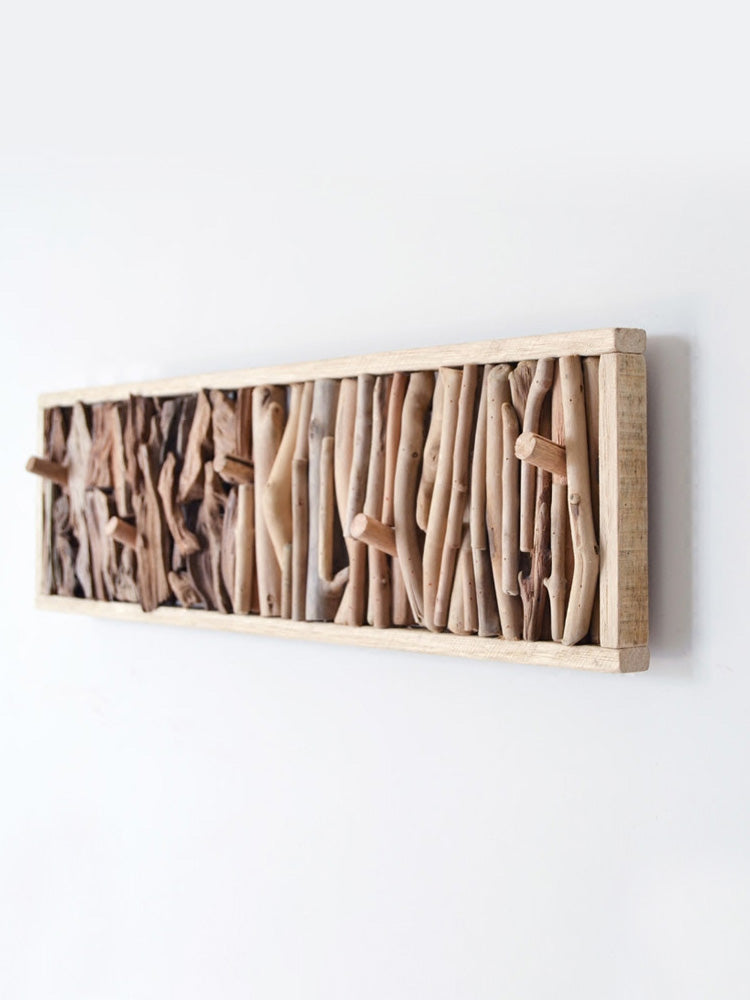 Solid Wood Coat Hook Wall Hanging Hole Free